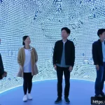 Home 21 관객의 변화하는 기대에 맞춘 설치 예술 공간의 진화 - An immersive interactive art installation in a spacious modern gallery, featuring motion sensors and...