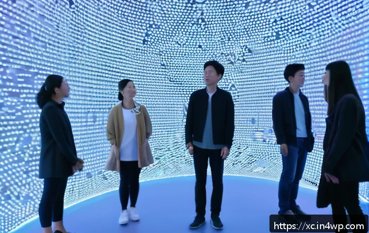 관객의 변화하는 기대에 맞춘 설치 예술 공간의 진화 - An immersive interactive art installation in a spacious modern gallery, featuring motion sensors and...